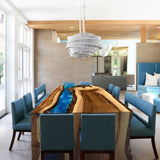 Usatabletops Custom Blue Epoxy Waterfall Table 