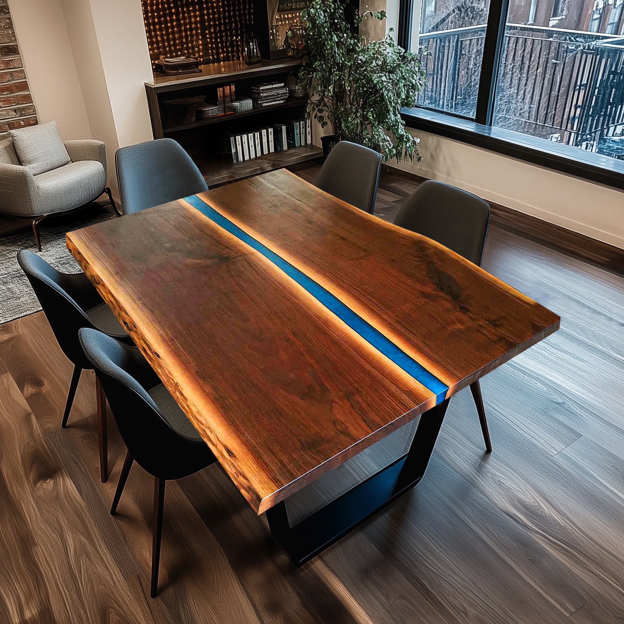 Usatabletops-Custom-Epoxy-Square-Navy-Blue-River-Table-UTTS6_6