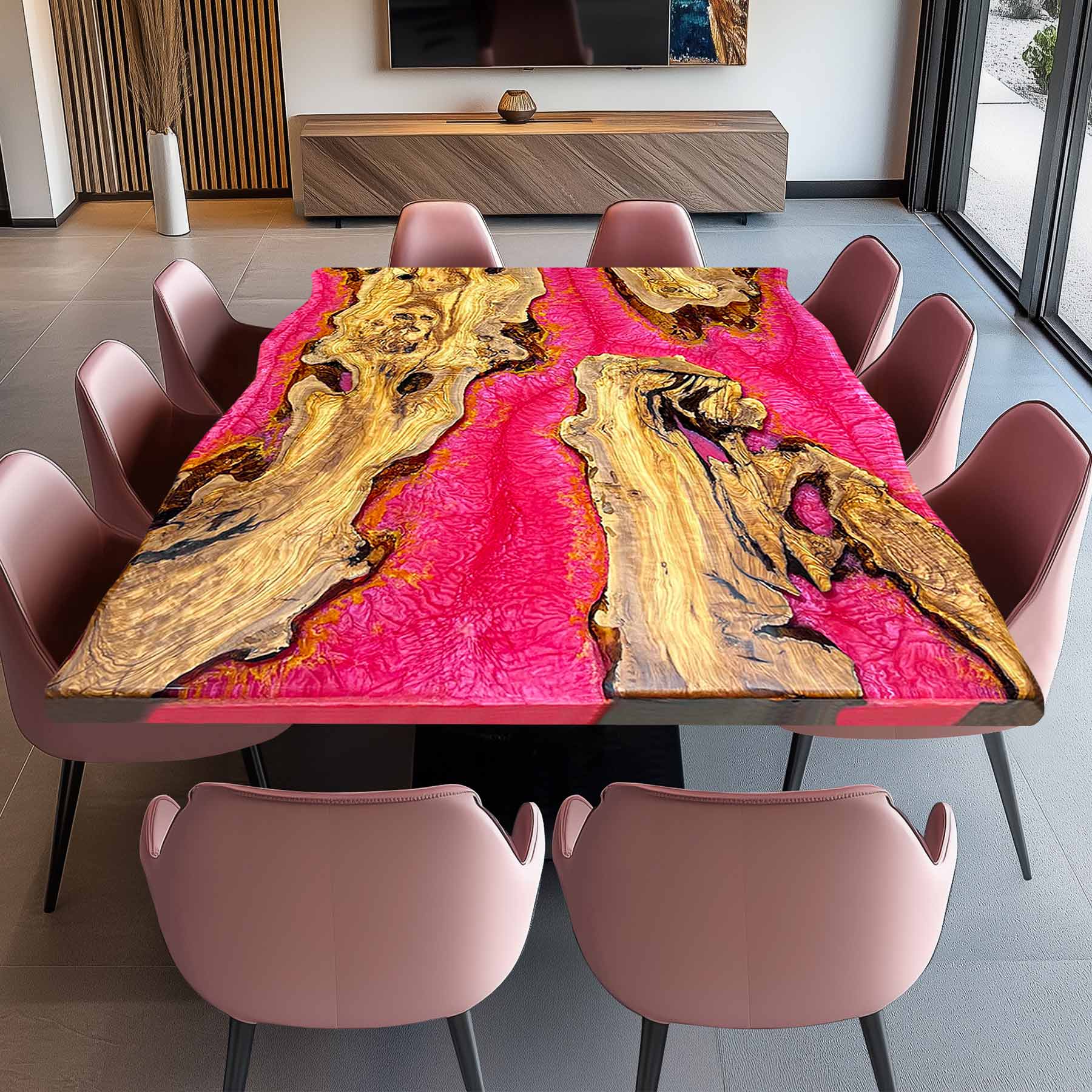 Usatabletops-Custom-Olive-Epoxy-Square-Dining-Table-UTTS2 -11