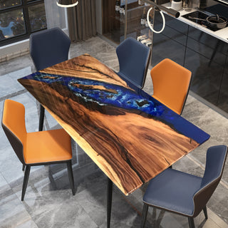Usatabletops Custom Walnut Epoxy Dining Table