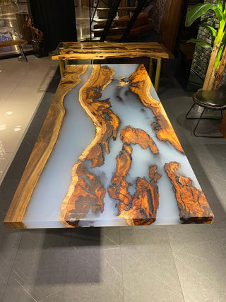 Usatabletops Custom White Epoxy Table