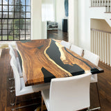 Custom Black Walnut Live Edge Dining Epoxy Table UTT37