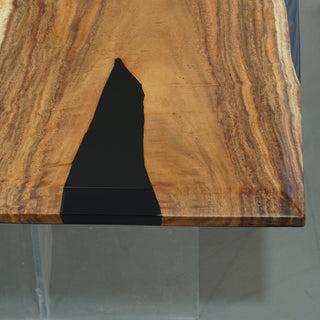Custom Black Walnut Live Edge Dining Epoxy Table UTT37