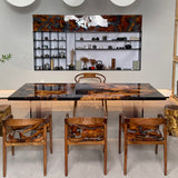 Gold Camphor Epoxy Resin Dining Tabletops Usatabletops