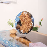 Usatabletops-Poplar-Blue-Epoxy-Resin-Wall-Clock-2