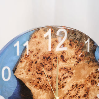 Usatabletops-Poplar-Blue-Epoxy-Resin-Wall-Clock-3