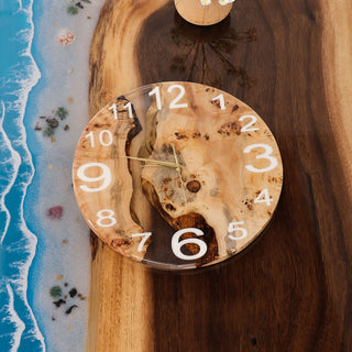 Usatabletops-Poplar-Clear-Transparent-Epoxy-Resin-Wall-Clock-3