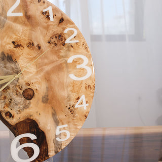 Usatabletops-Poplar-Clear-Transparent-Epoxy-Resin-Wall-Clock-4