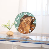 Usatabletops Poplar Green Epoxy Resin Wall Clock UWC4- 16''X 16''
