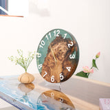 Usatabletops Poplar Green Epoxy Resin Wall Clock UWC4- 16''X 16''