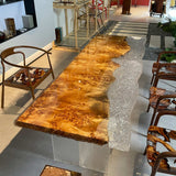 Live edge epoxy dining poplar wood tables