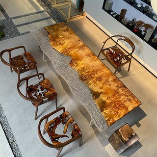 Ice crack transparent epoxy resin wooden tables