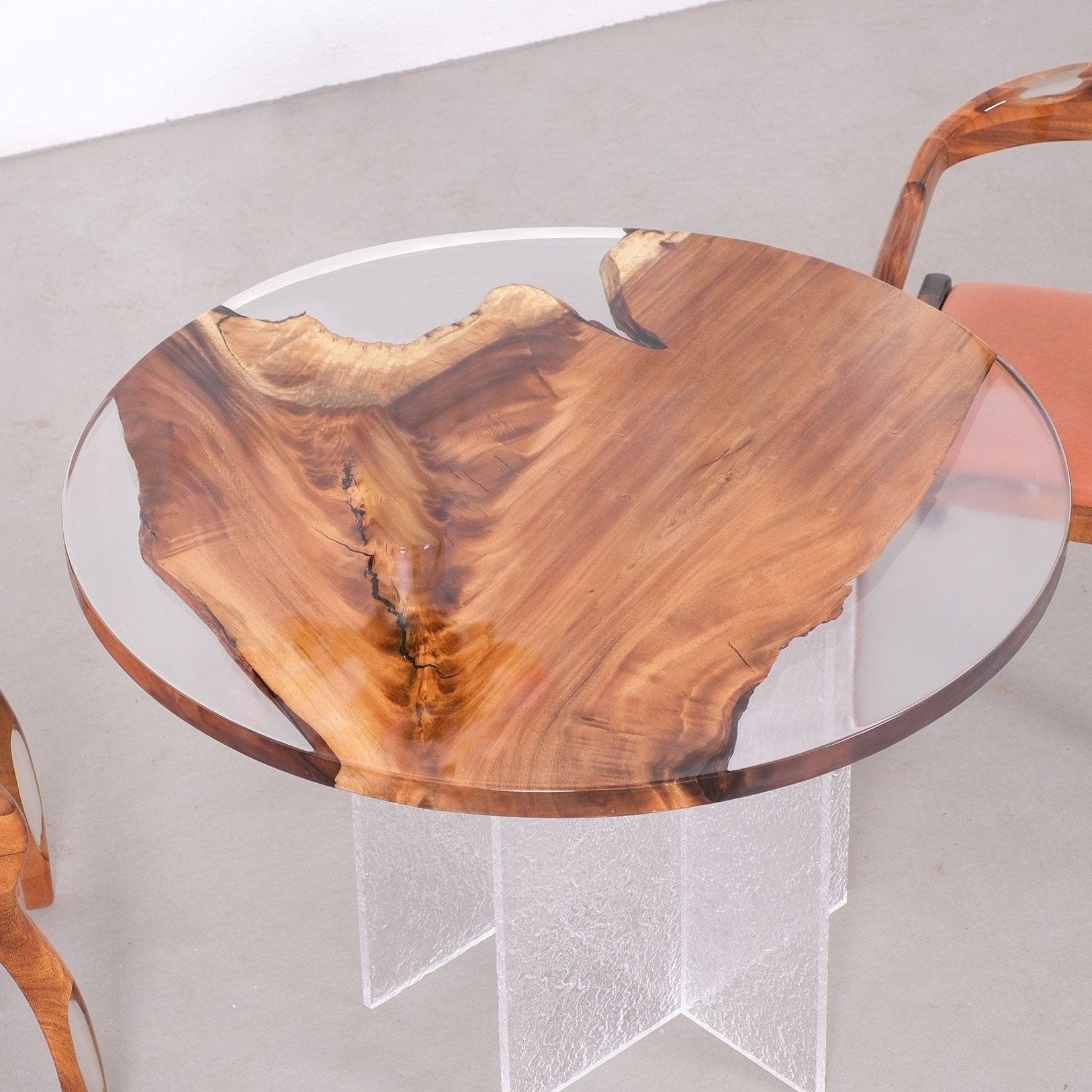 Usatabletops Round Walnut Epoxy Coffee Table 47''Lx47''W
