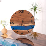 Usatabletops-Walnut-Blue-Epoxy-Resin-Wall-Clock-1