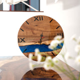 Usatabletops-Walnut-Blue-Epoxy-Resin-Wall-Clock-2