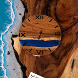 Usatabletops-Walnut-Blue-Epoxy-Resin-Wall-Clock-4