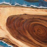 Usatabletops Walnut Blue Ocean Epoxy Table 57.09''Lx29.53''W
