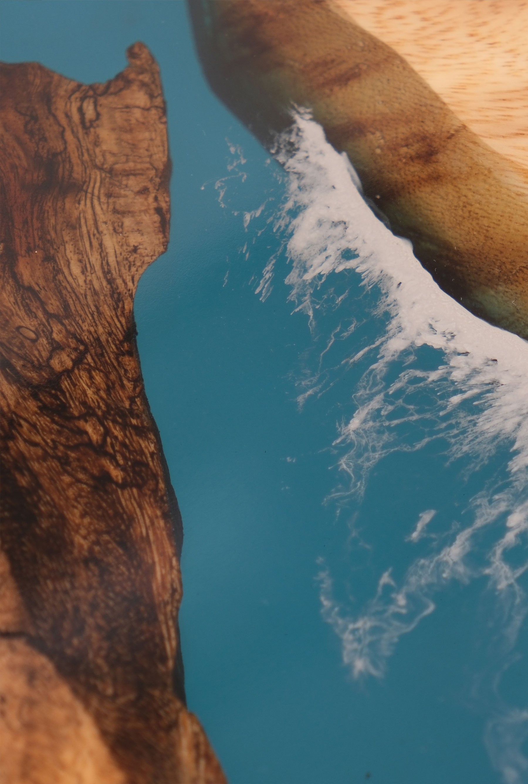 Usatabletops Walnut Blue Ocean Epoxy Table 57.09''Lx29.53''W