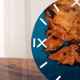 Usatabletops-Walnut-Dark-Blue-Clear-Transparent-Epoxy-Resin-Wall-Clock-3