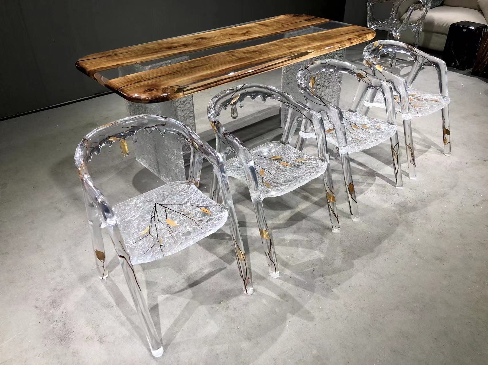 Usatabletops-epoxy-resin-dripping-ice-leaves-chair-6