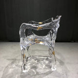 Usatabletops Clear Transparent Epoxy Resin Golden Leaf Chair 21''LX22''WX40''H UEC1