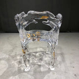 Usatabletops Clear Transparent Epoxy Resin Golden Leaf Chair 21''LX22''WX40''H UEC1