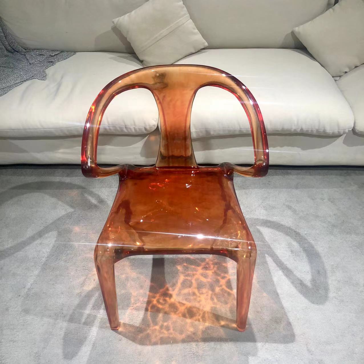 Usatabletops-epoxy-resin-orange-Acrylic-chair-1