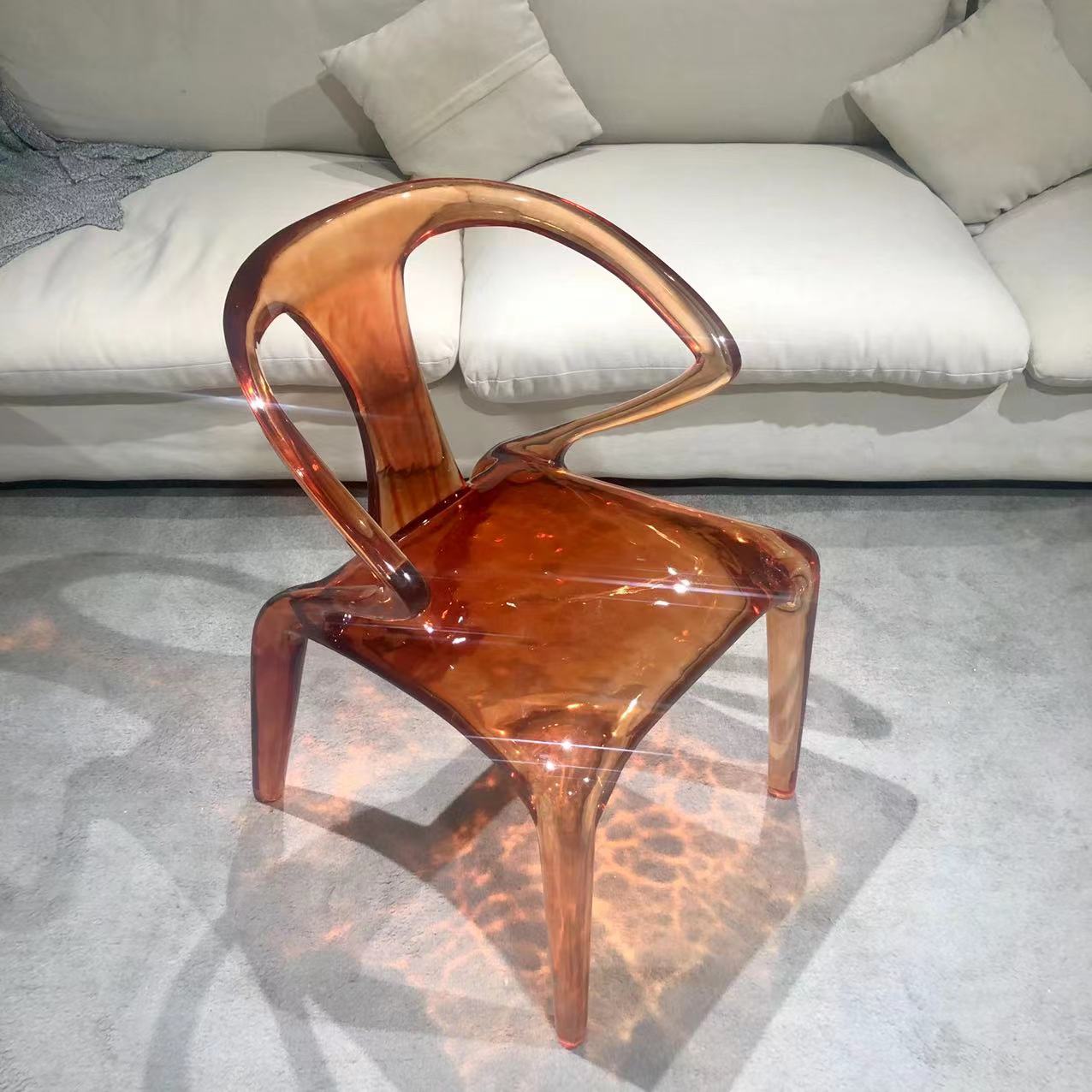 Usatabletops-epoxy-resin-orange-Acrylic-chair-2
