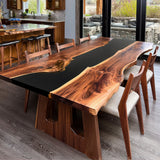 Custom Black Walnut Live Edge Resin Epoxy Table Usatabletops 