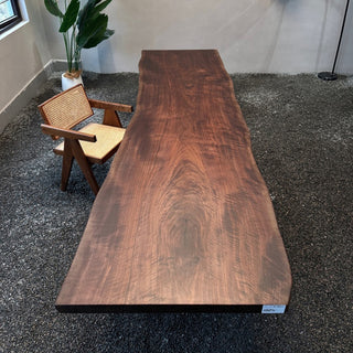 Usatabletops Black Walnut Solid Wood Table Live Edge 125.59"L x27.17"W