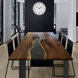 Usatabletops Custom Black Walnut Epoxy River Table UTT16