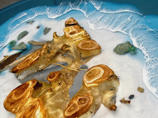 Usatabletops Custom Blue Ocean Epoxy Round Table