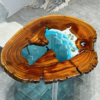 Usatabletops Custom Blue Ocean Epoxy Round Table UTT10-2