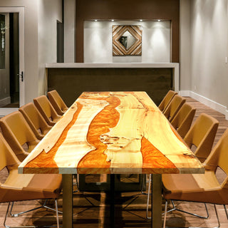 Custom Poplar Resin Epoxy Dining Table 