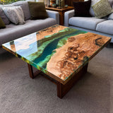 Usatabletops Custom Poplar Square Epoxy Table