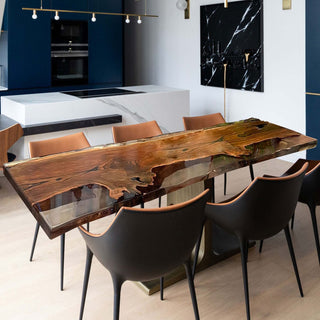 Usatabletops Ebony Epoxy Table 31.49''W 114.17''L 2.16''D-2