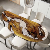 Usatabletops Gold Camphor Epoxy Table 33.46''W 78.74''L 1.96''D-1