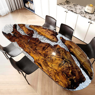 Usatabletops Gold Camphor Epoxy Table 35.43''W 78.74''L 2.16''D-1