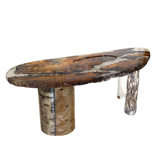 Usatabletops Gold Camphor Epoxy Table 35.43''W 78.74''L 2.16''D-2