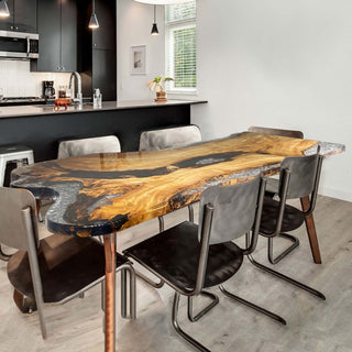 Usatabletops Gold Camphor Epoxy Table 53.14''W 131.88''L 2.75''D-2