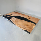UTT Custom Walnut Wood Black Epoxy Tabletop UTT82