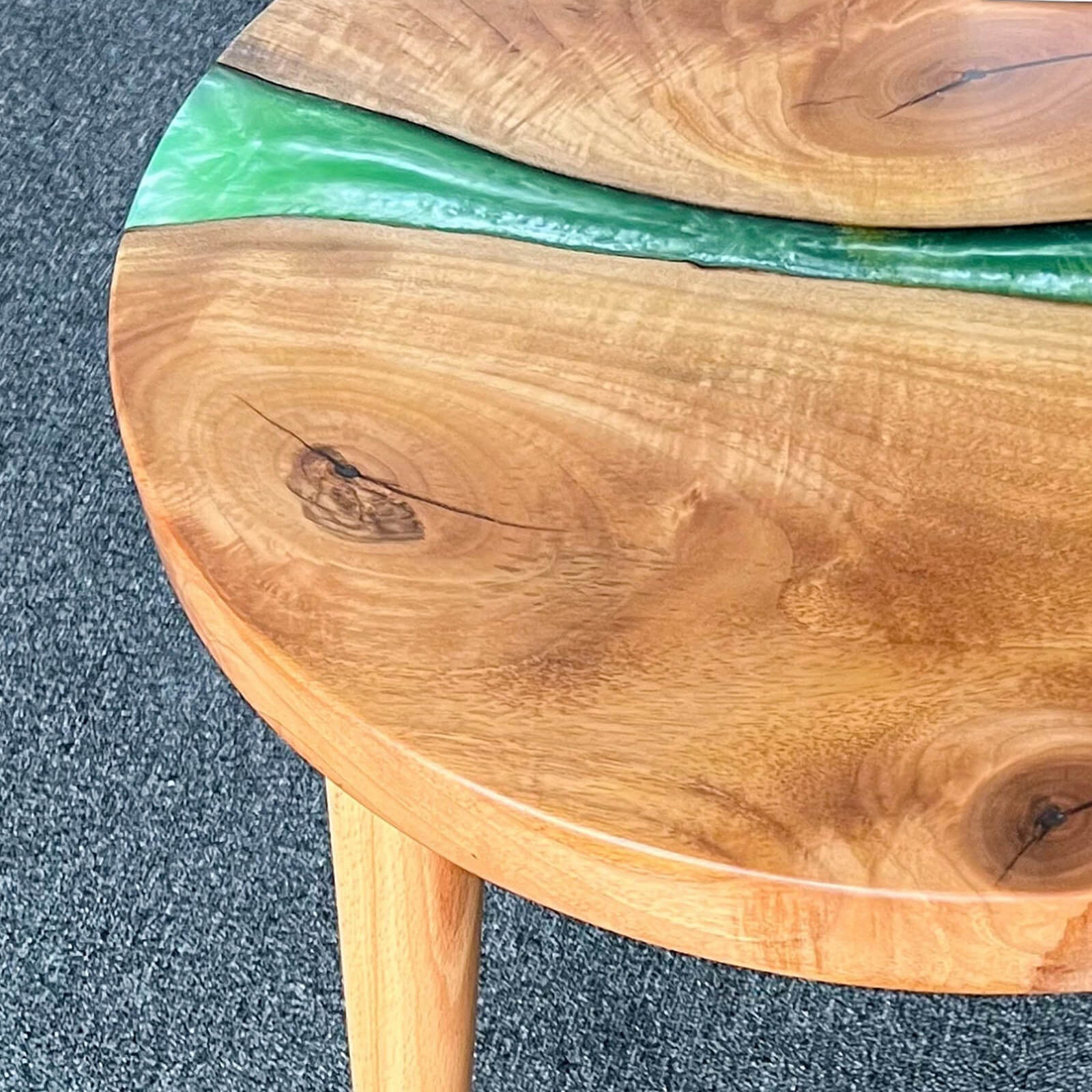 UTT Walnut Round Resin Epoxy Table in Austin