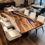 Usatabletops Wood Live Edge Dining Epoxy Table