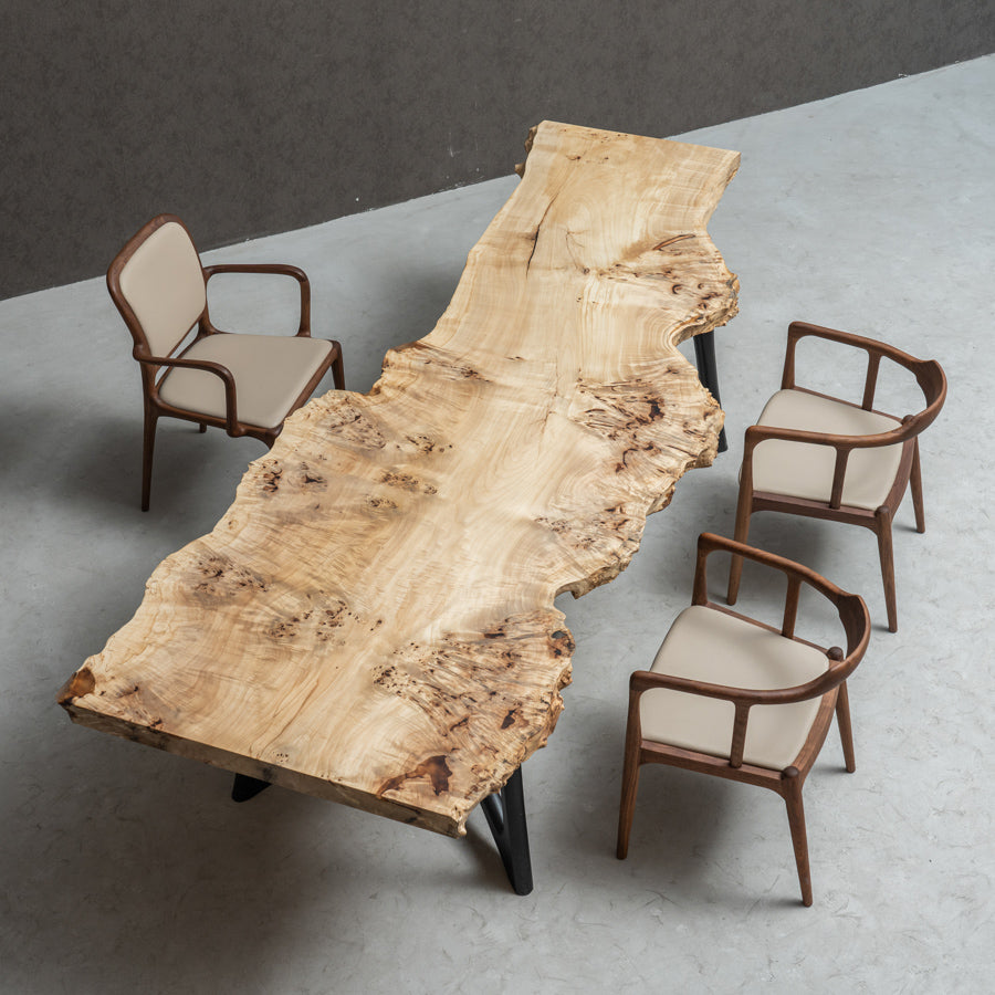Usatabletops Poplar Solid Wood Dining Table Live Edge 38.58"W 116.53"L