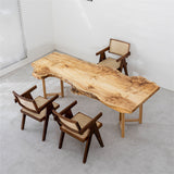Usatabletops Poplar Solid Wood Dining Table Live Edge 40.16"W 90.55"L