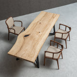 Usatabletops Ash Wood Slab live Edge Dining Table 32.6" WX 103.5"L