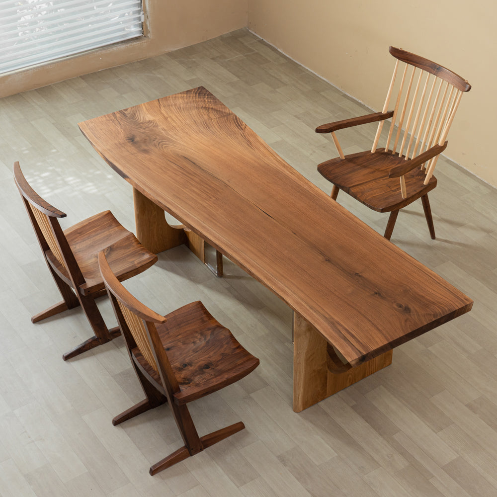 Usatabletops Black Walnut Live Edge Wooden Dinning Table 90.67"L x 31.1"W