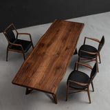 Usatabletops Black Walnut Solid Wood Dinner Table Live Edge 96.38"L x 34.84"W
