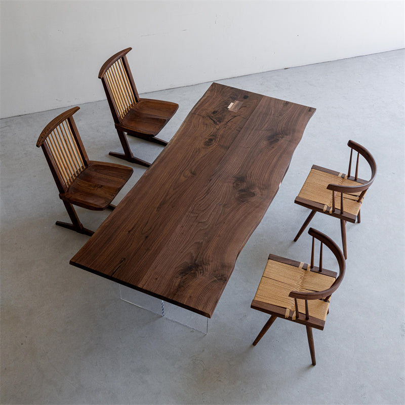 Usatabletops Black Walnut Splicing Process Dining Table 87.8"L x 36.89"W