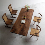 Usatabletops Black Walnut Splicing Process Wood Dining Table 82.83"L x 35.28"W